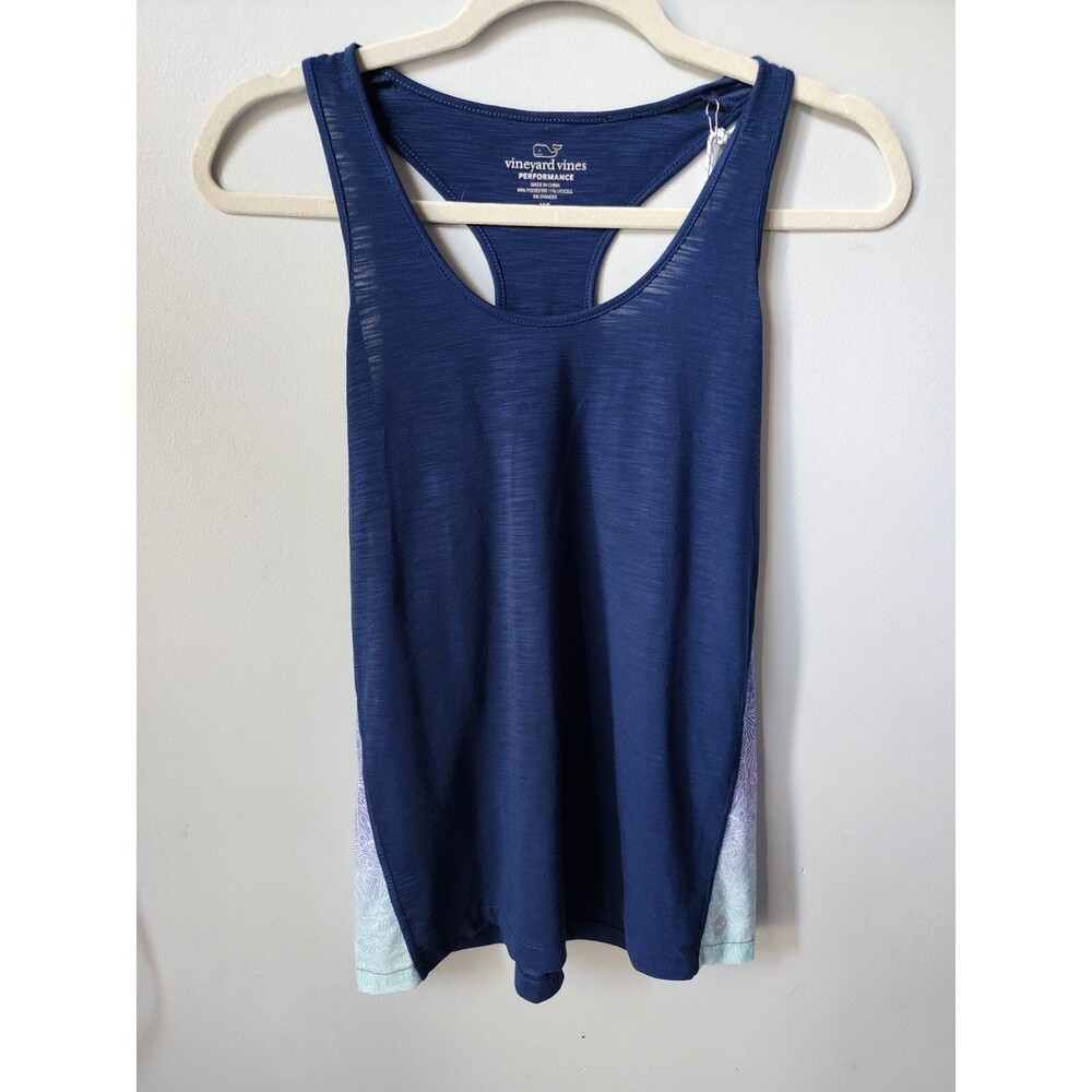 New Vineyard Vines Performance Monstera Swing Navy Ombre Tank Top Size XS Nwt